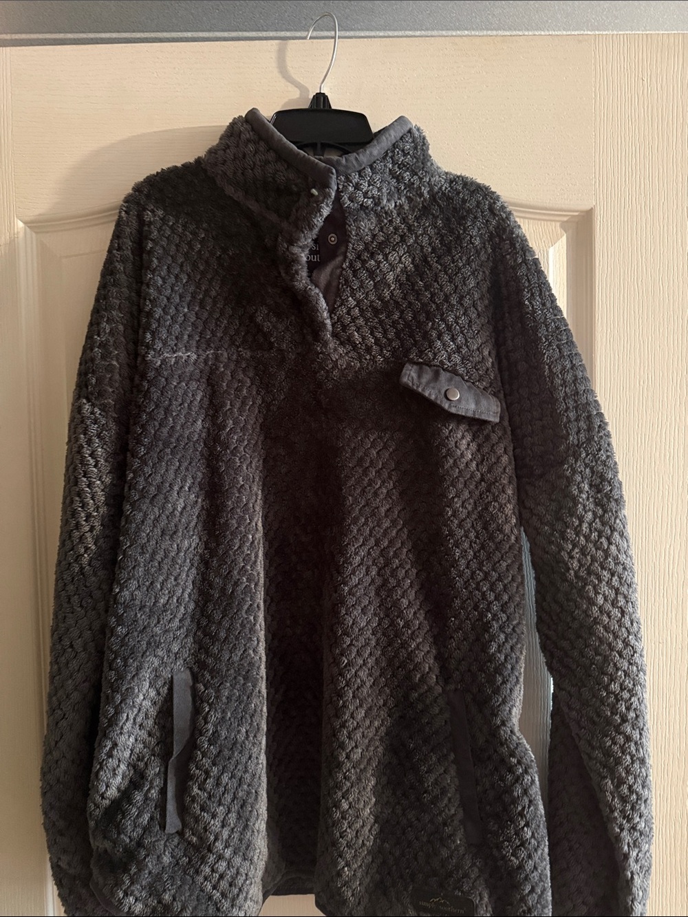 Simply Southern Plush Fleece Jacket in Charcoal